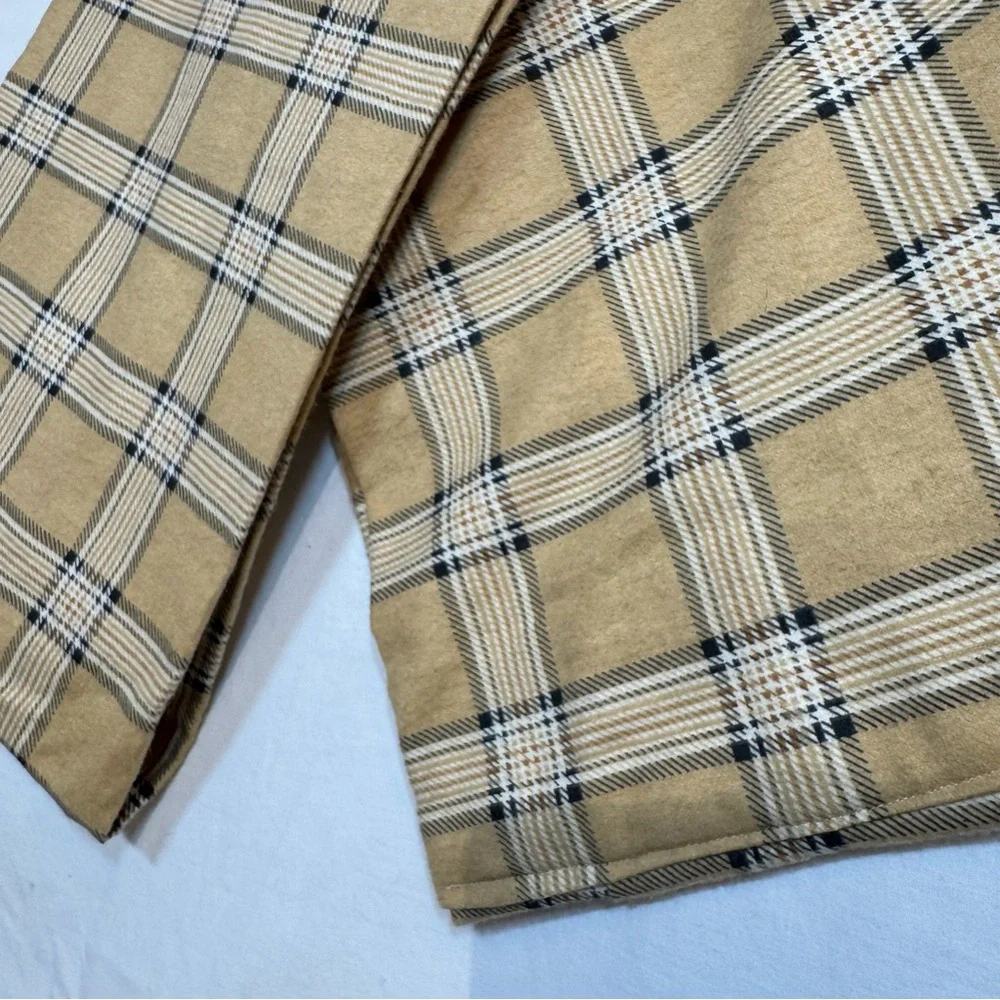 NWOT, Handmade Plaid Tan Flannel Infinity Scarf, Unisex, Soft flannel